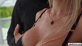 BLINDFOLDED SHALINA DEVINE GAGS ON MONSTER COCKS BEFORE TAKING BRUTAL DOUBLE PENETRATION POUNDING