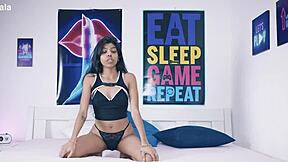 former desi devi tv-host endures bdsm monster black cock pounding vagina with cumshot facial