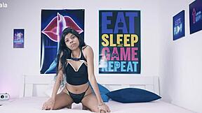 former desi devi tv-host endures bdsm monster black cock pounding vagina with cumshot facial