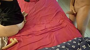 french amateur in lingerie takes black cock doggystyle with blowjob rimjob satin clothes