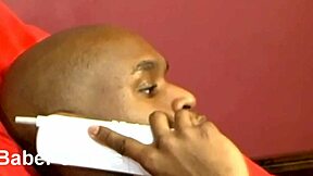 skinny ebony babe with small tits slurps black cock in horny interracial blowjob sex