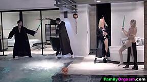 stepdads turn nerdy stepdaughters into orgy sluts