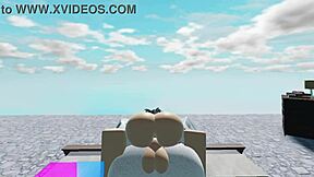 Craving that huge cock stretch as this whore rides it deep in steamy roblox collab fuckfest