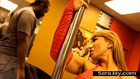 Sara Jay and Ava Devine Slammed by Massive Black Cocks at Hooters!!