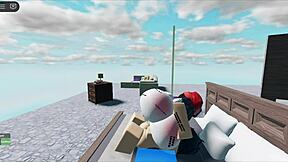 Craving that huge cock stretch as this whore rides it deep in steamy roblox collab fuckfest