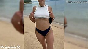 naughty latina biker babe bends over beach for big cock doggystyle pounding and tit cum after muff dive