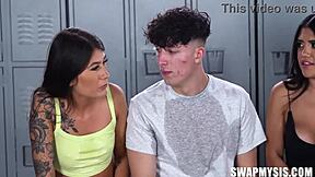 Bang that petite stepsis ass hardcore in taboo group pov reality with blowjob.