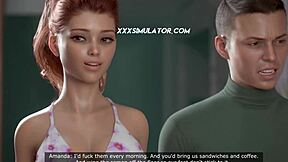 Slut Wife Anal Creampie in Front of Husband Cheat Animation