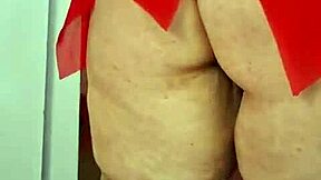 Mom Slips Cream Over Lingerie Panties In Sexy Solo Undress