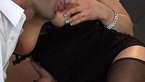 Hairy pussy Italian slut with natural tits bent over for hard cock doggystyle and facial cumshot