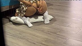 i catch big ass stepdaughter dildo fucking her tight hole in uniform and cum hard?