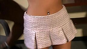 Next he folds her legs back, fists shaved vagina hard, blasts facial cumshot