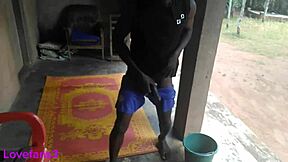 Big Ass Tries Pushing Deep Cum Out After BBC Anal Enema. Huge Cock Fills Her Then She Strains Hard