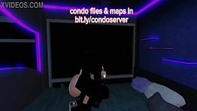 Who's fucking deepthroat creampie pussy in Roblox condo room orgy?