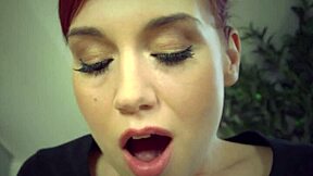 russian redhead babe moans loud fingering wet pussy with vibrator