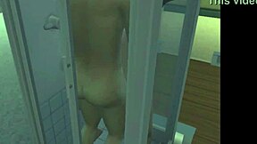 romantic shower fantasy with latina in leather bathing her tight vagina sensually