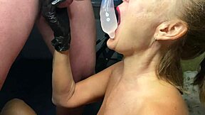ever tried swallowing cum from a used condom after deepthroating monster cock?