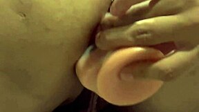 Schoolgirl uniform anal toy play ends in massive cum floor blast