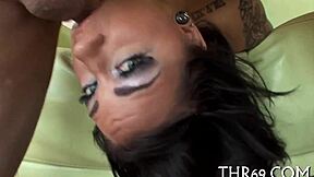 girl slurps cock balls deep