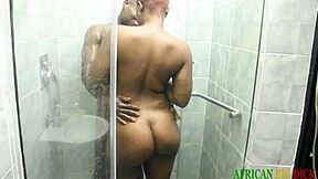 ebony shakes emotionally in hot african bbc standing sex bliss