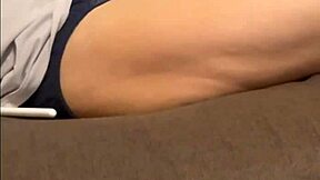 on july 9th 2025 my wife slept on the sofa so i filmed her then licked her boobs and pussy