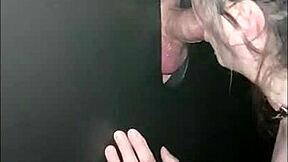 Gloryhole Slave Devours Cock