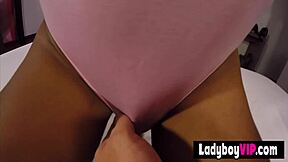 brown skinned thailand ladyboy slut thrills in sexy costume