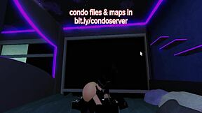 Who's fucking deepthroat creampie pussy in Roblox condo room orgy?