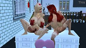 Horny Nurse Bella Pounds Big Tits Patient Mila in Hospital