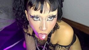 Alone I rammed huge toy in pussy squirted hard then licked cum!