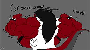 Wendy experiences intense muscle growth transformation