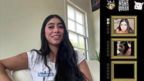 violet myers teases big tits and ass backstage before going deeper