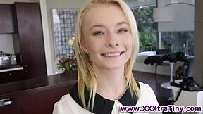 i can't stop sucking this tiny blonde's monster cock handjob