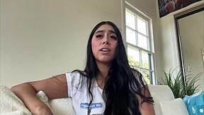 violet myers teases big tits and ass backstage before going deeper