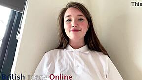 British Teen Sucks Cock in Tight Polo Shirt