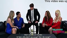 Stepmoms London River And Harper Hill Swap Stepsons For Rough Gangbang Ride