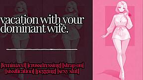 milf mistress straps on huge cock dominates fem boy buttplug kinky tits roleplay