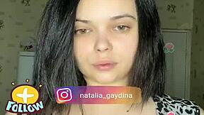 gorgeous busty babe flaunts massive jiggling tits boobs everywhere