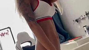 Hot Monika Fox Strips Pierced Nipples From Sporty Outfit Tease