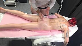 hot wife begs masseur for dick, they stroke each other off