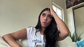 violet myers teases big tits and ass backstage before going deeper