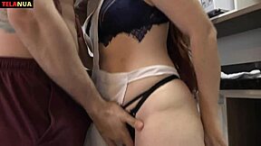 athletic latina maid's tight ass fucked hard in kitchen