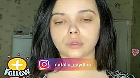 gorgeous busty babe flaunts massive jiggling tits boobs everywhere