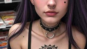 Nyxx Nympho Emo Goth Slut Waits Naked in Locker Room for Hard Big Cock Fuck