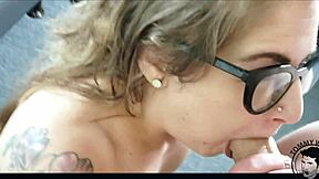 fat curvy brunette milf fallon west rims ass and gulps huge facial cum load