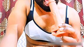 Horny curvy bunny in corset gapes ass with toys on desk craving small cock