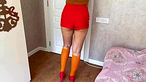 Velma spots the pervert spying then punishes him with dirty talk rough sex and facial finish