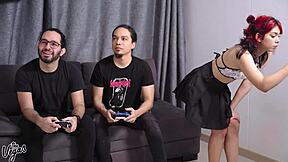 my buddy's petite latina girlfriend cindy luna begs for our double penetration with big cocks bareback