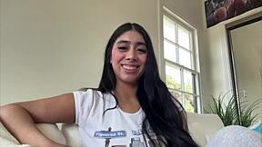 violet myers teases big tits and ass backstage before going deeper