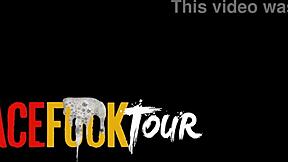 Tiny latina teen chokes on sloppy upside down deepthroat facefuck